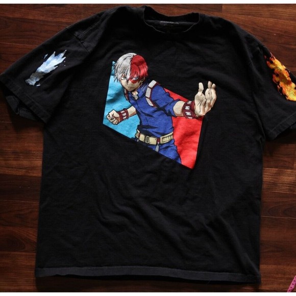 My Hero Academia Men's Shoto Todoroki Fire And Ice Character Anime T-Shirt XL - Picture 2 of 11